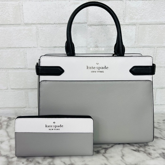 Kate Spade Colorblock Medium Satchel Crossbody & Large Slim Bifold Wallet Set